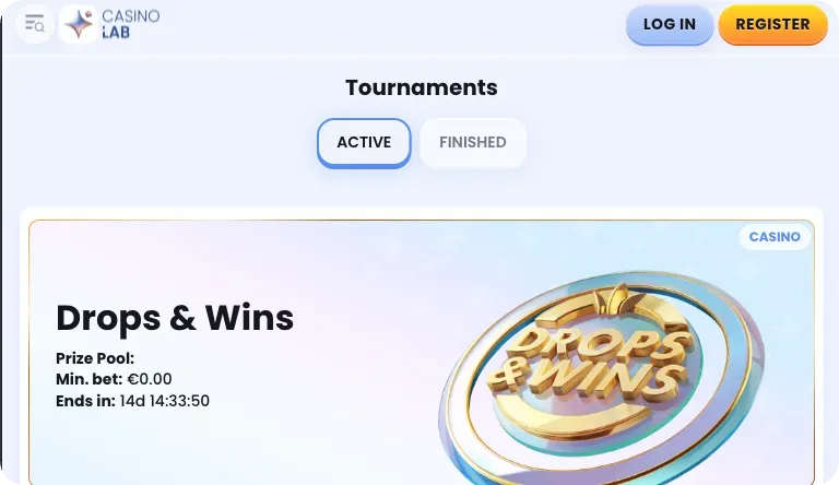 Drop and Wins turnaje v CasinoLab